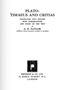 Plato, Timaeus and Critias - Taylor, A. E.