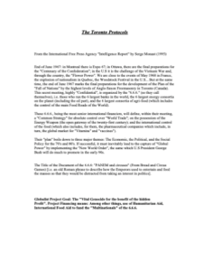 The Toronto Protocols - Monast, Serge